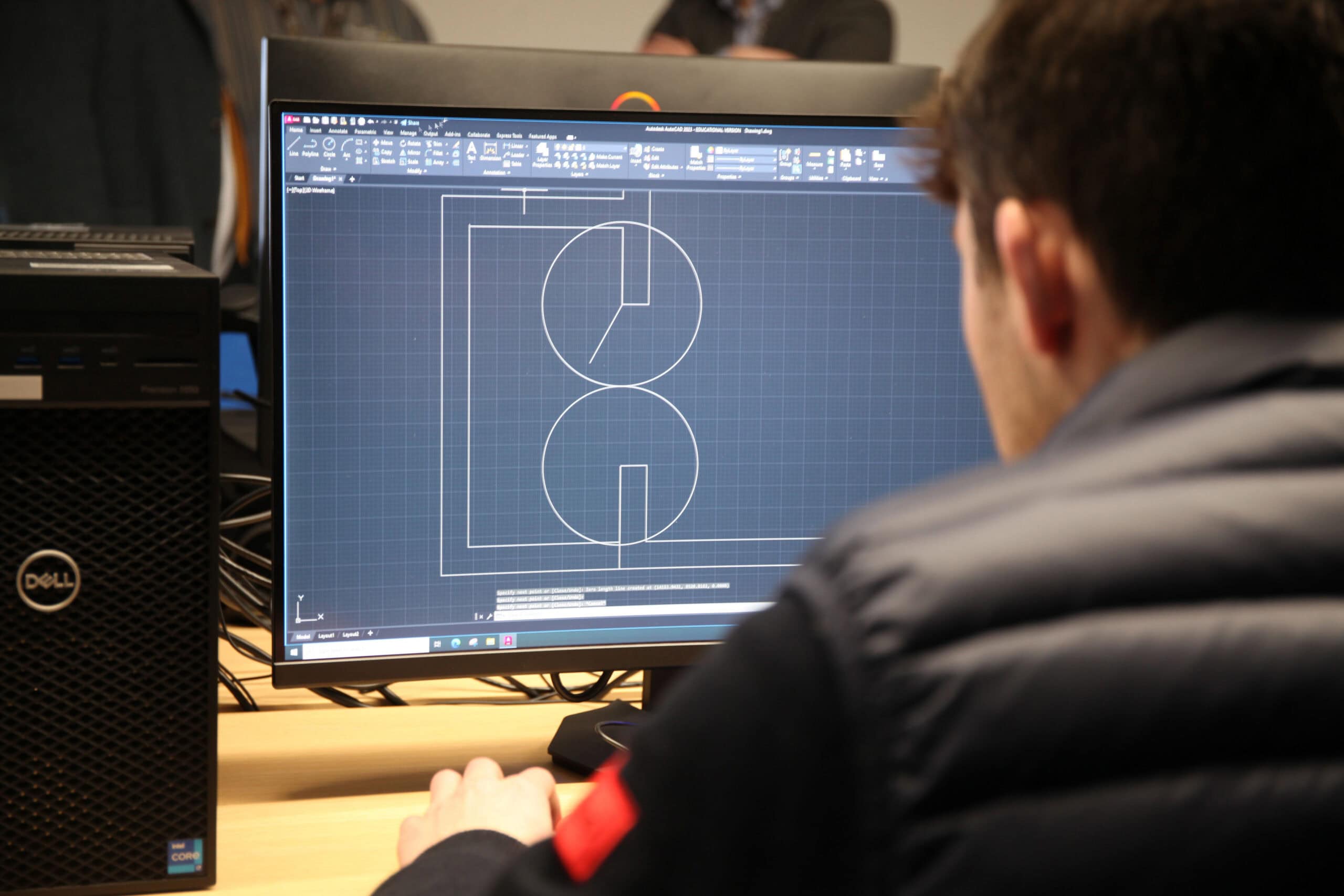 HNC Construction student using technology at University Centre Reaseheath