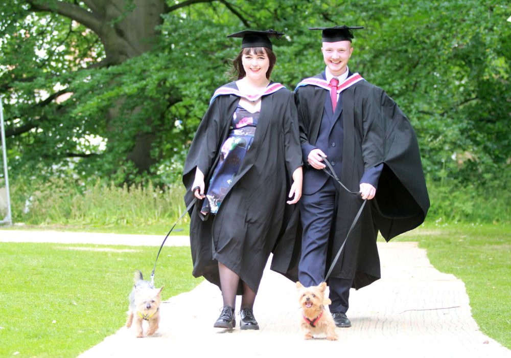 BSc Canine Clinical Behaviour Asher Gilbert, BSc ABW Adele Down, Lexie and Benji