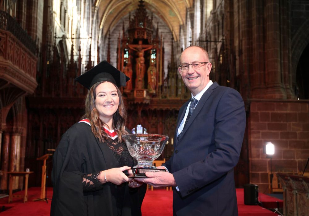 Meredydd David Award for Academic and Technical Excellence Carla Lindsay with Food Processing Halls Manager Mike Bennett
