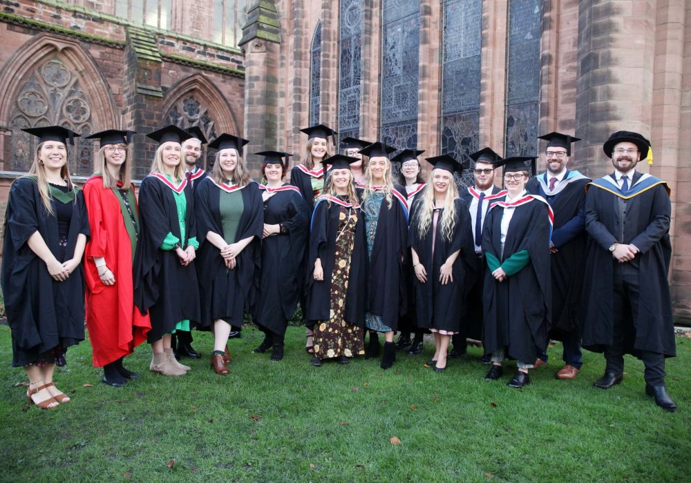 Successful BSc Wildlife Conservation and Ecology graduates with lecturers