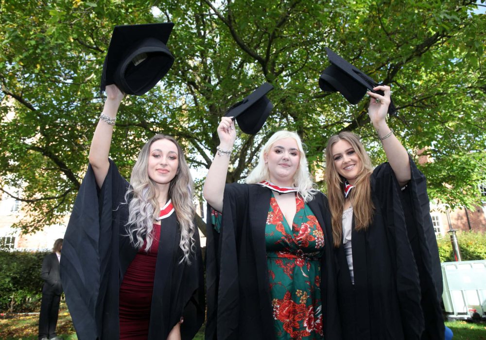 Successful graduates Ellie Beever, Tamzin Connor-White and Lauren Whelan
